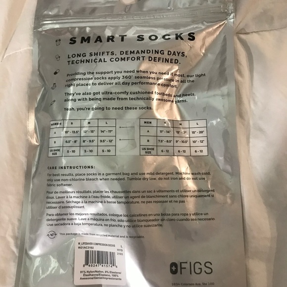 FIGS “Lifesaver” Limited Edition Large Compression Socks NWT - Picture 2 of 2